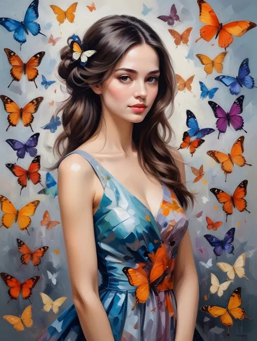 Butterfly Women: Free AI Custom Frames & Art Portraits-Theme:3