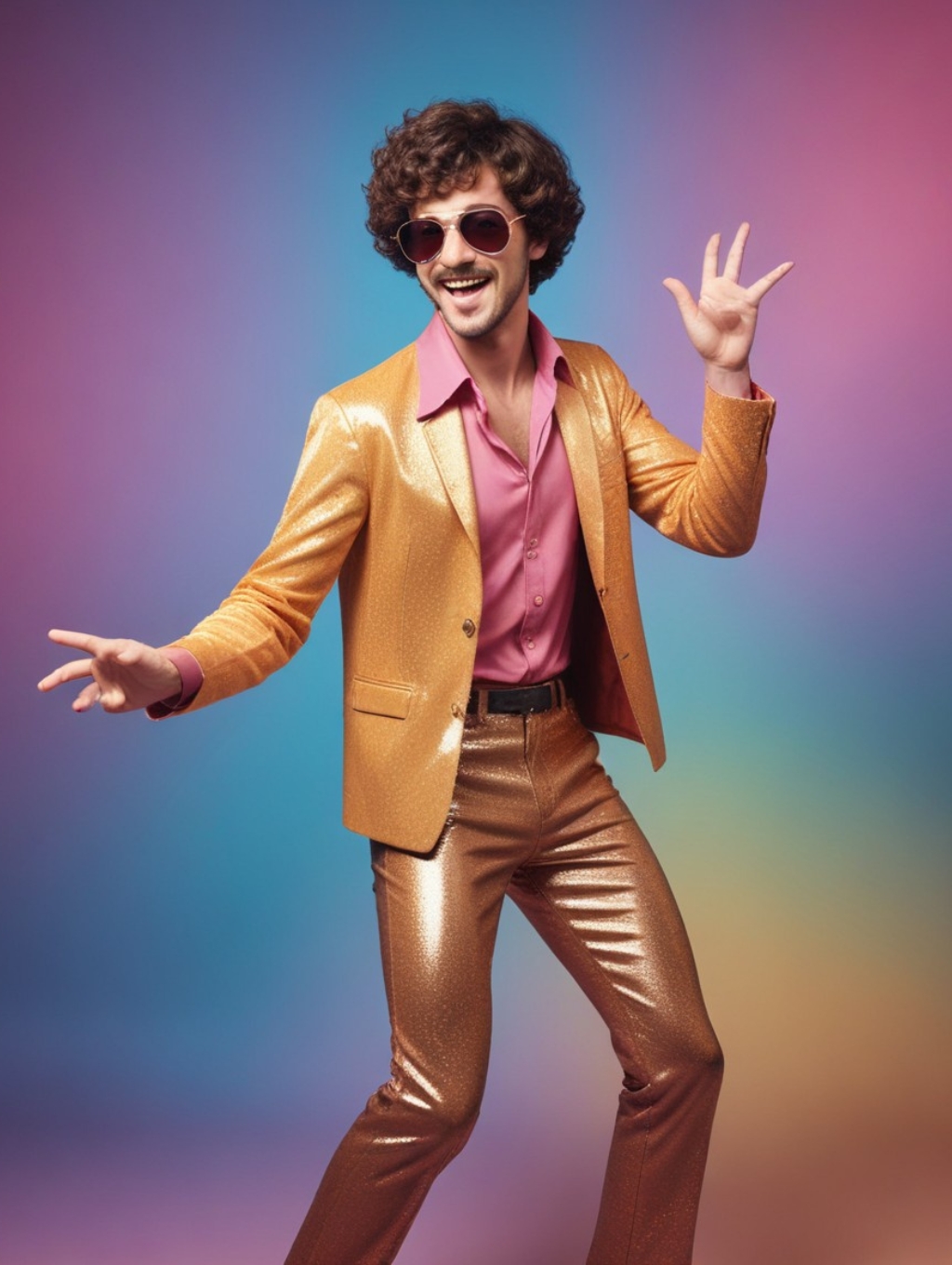70s Disco Party Men: Art Frames & Canvas Prints-Theme:3