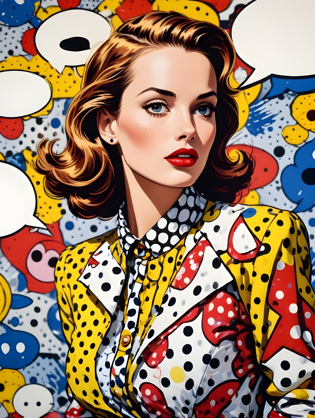 Comic Effects Women: Lichtenstein Art Frames & Portraits-Theme:5