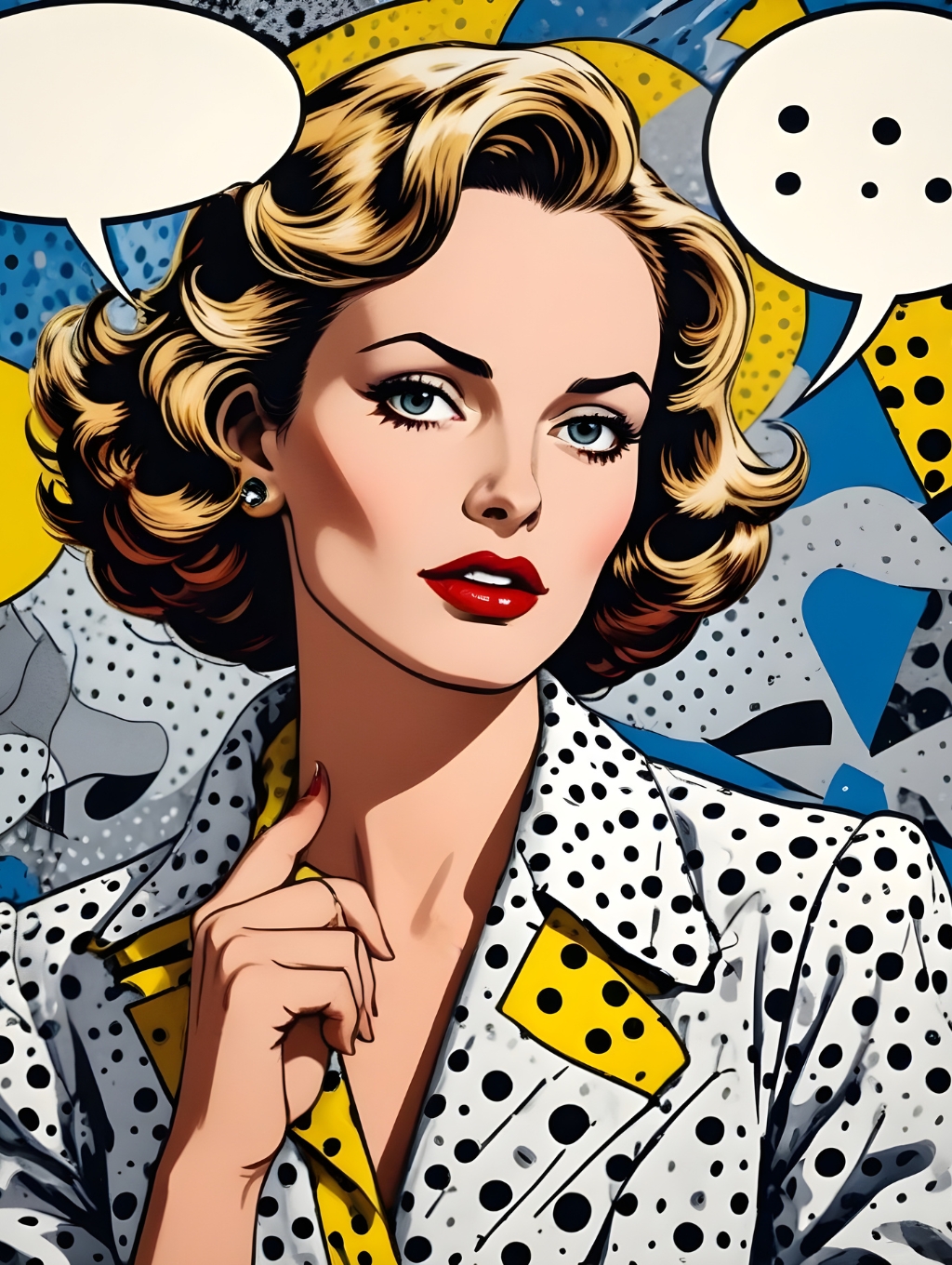 Comic Effects Women: Lichtenstein Art Frames & Portraits-Theme:4