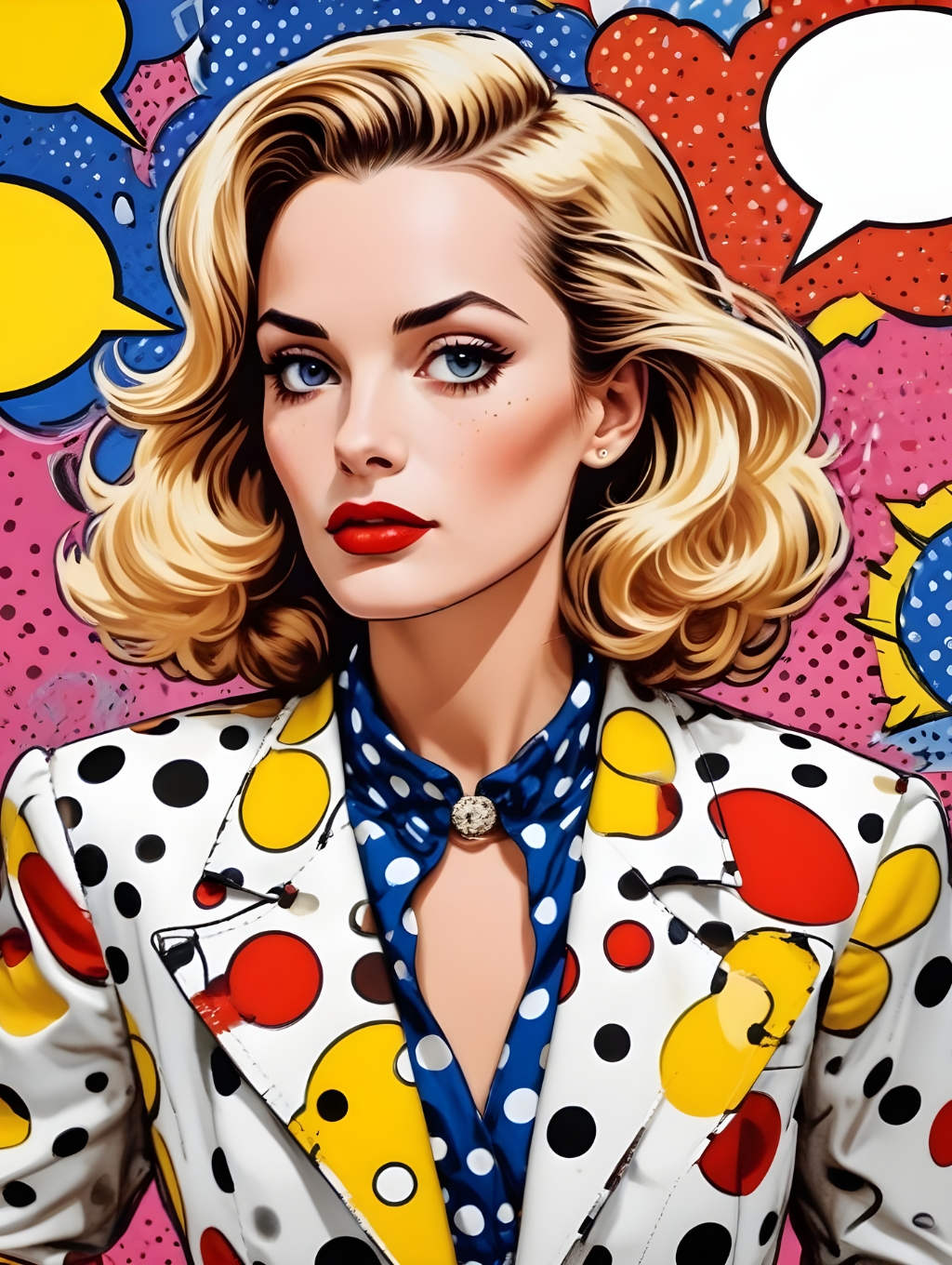 Comic Effects Women: Lichtenstein Art Frames & Portraits-Theme:1