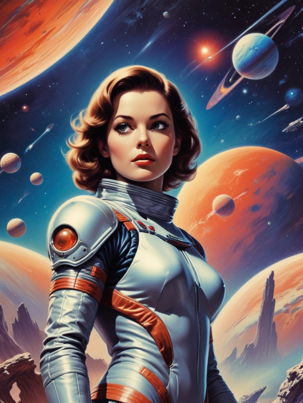 Retro Sci-Fi Women: Canvas Prints & Image Frames-Theme:6