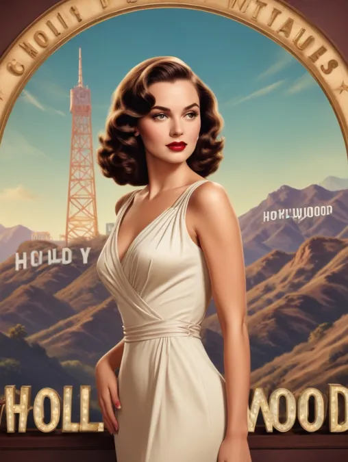 Hollywood Studio Women: Portrait Paintings & Photo Display-Theme:1