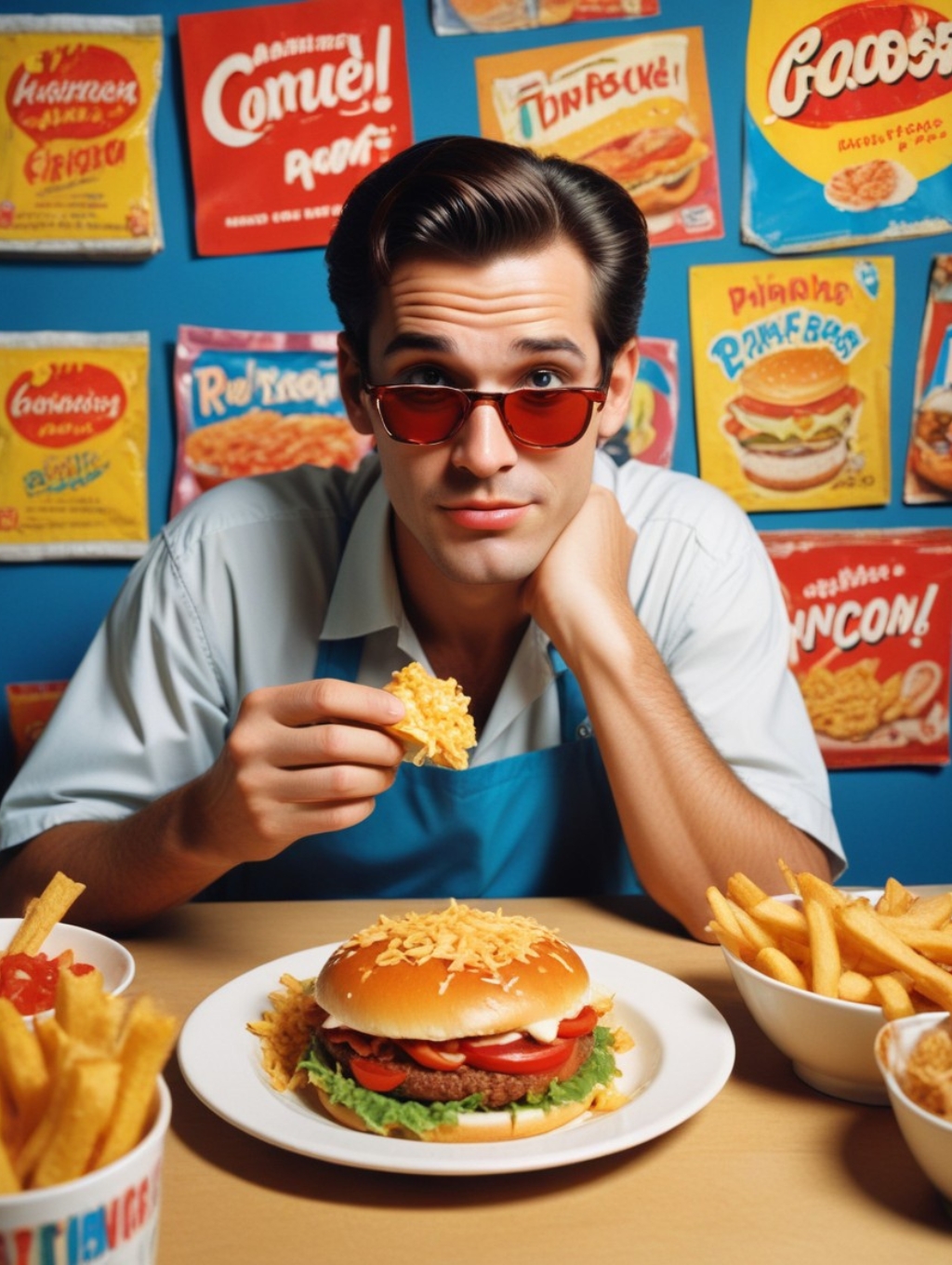Pop Art Food Men: Snapshot Frames & Headshots-Theme:3