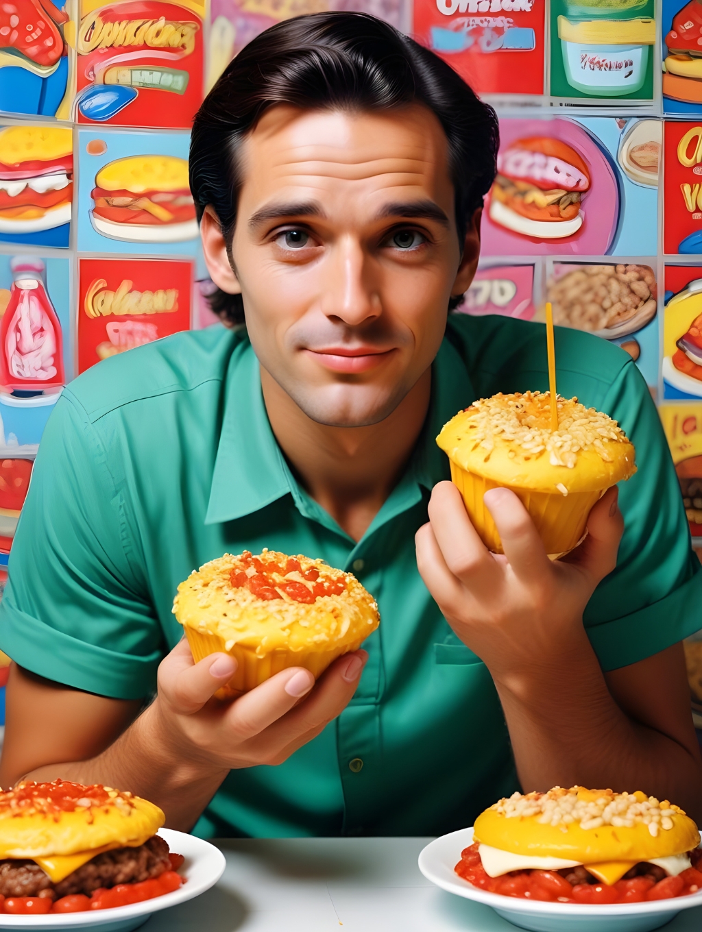 Pop Art Food Men: Snapshot Frames & Headshots-Theme:6