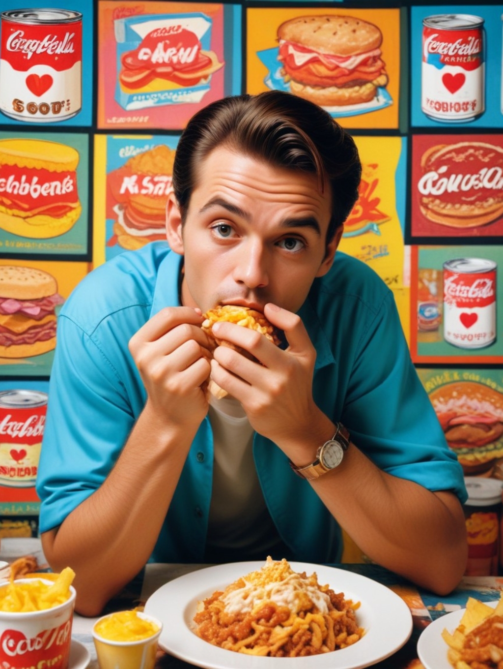 Pop Art Food Men: Snapshot Frames & Headshots-Theme:4