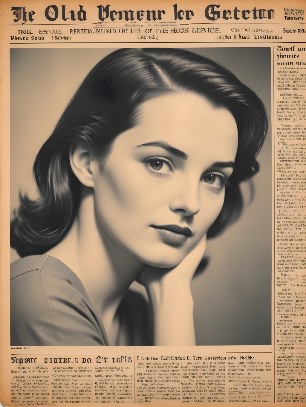 Newspaper Clipping Women: Photographs & Frame Art-Theme:3