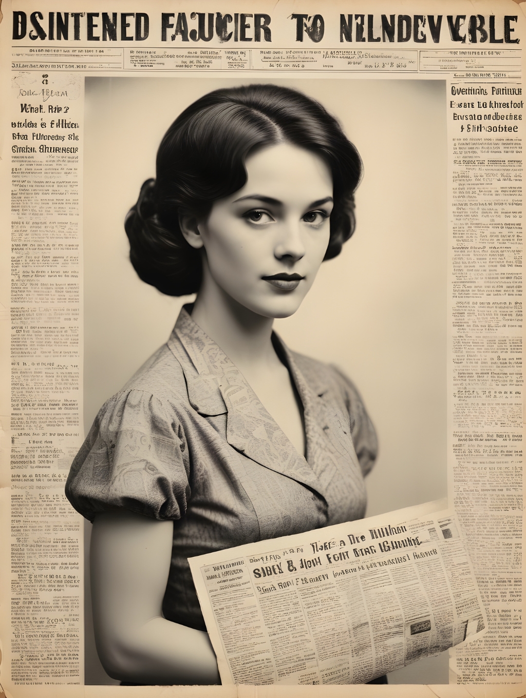 Newspaper Clipping Women: Photographs & Frame Art-Theme:2