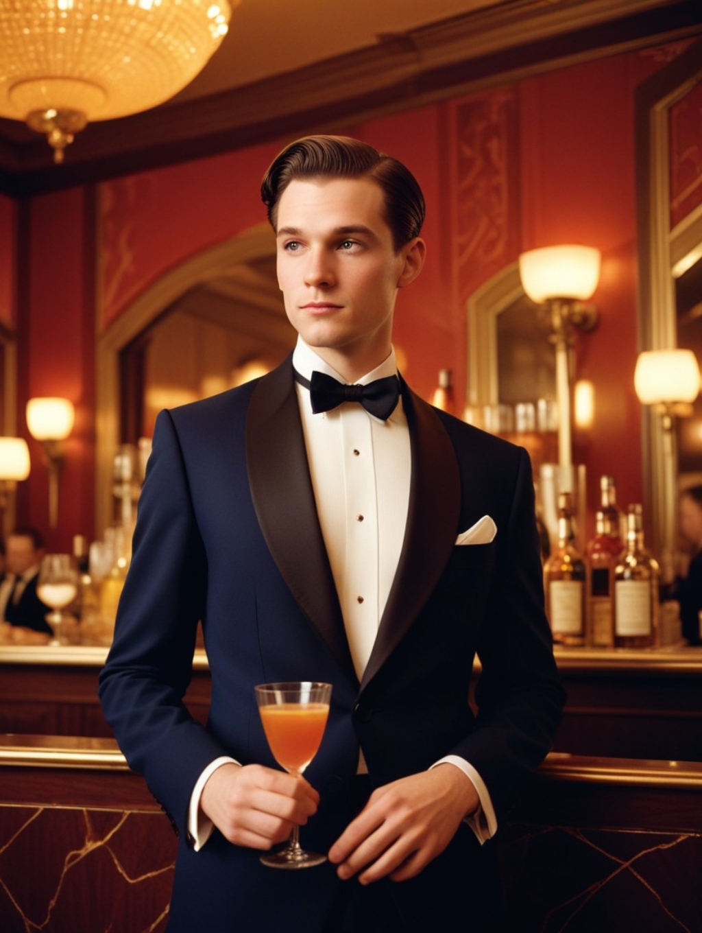 Art Deco Cocktail Menu Men: Image Frames & Headshots-Theme:4