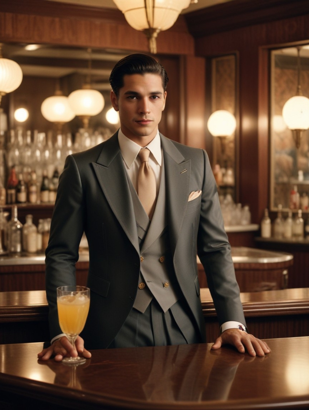Art Deco Cocktail Menu Men: Image Frames & Headshots-Theme:2