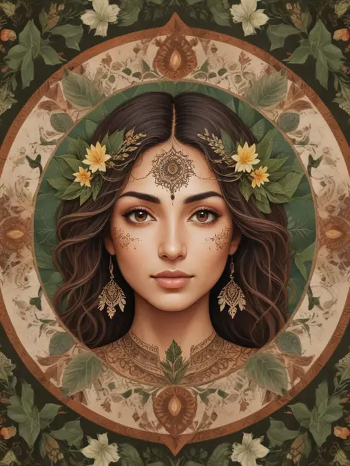 Nature Mandala Women: Custom Frames & Self-Portraits-Theme:1