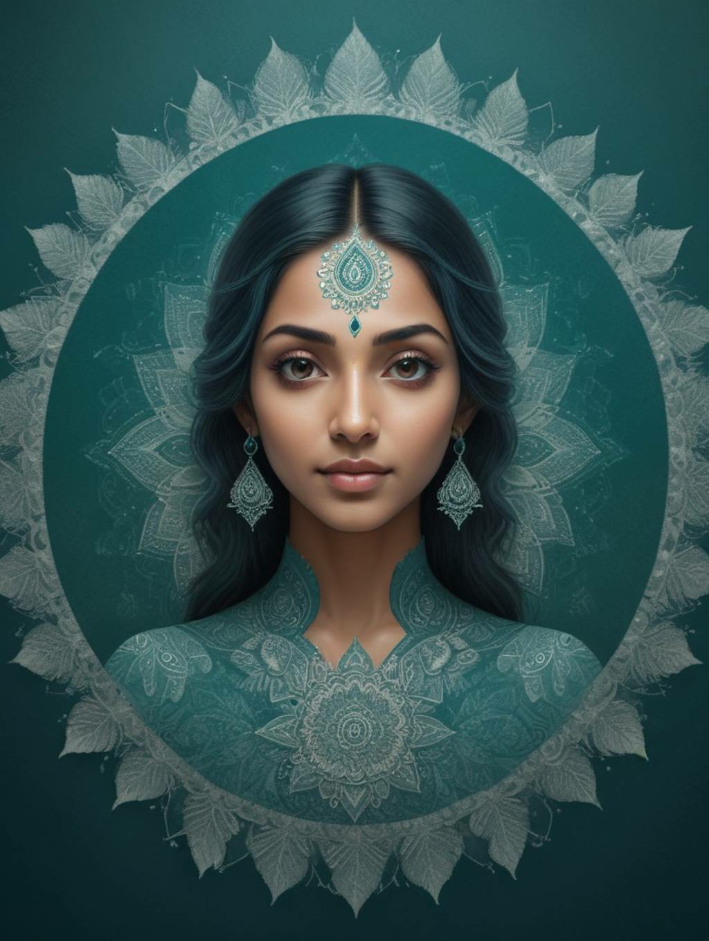 Nature Mandala Women: Custom Frames & Self-Portraits-Theme:1