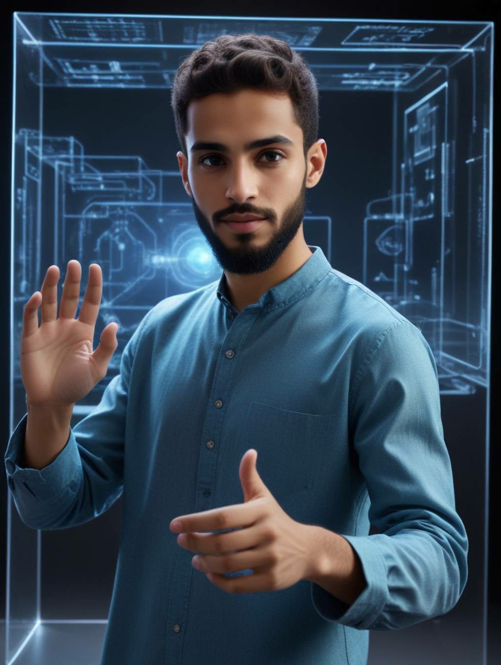 Holographic Interface Men: Wall Frames & Self-Portraits-Theme:6