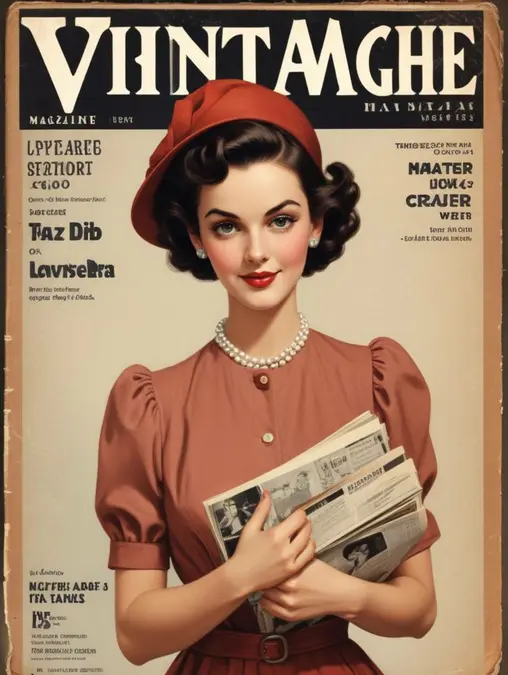 Vintage Magazine Covers Women: Art Portraits & Photo Frames-Theme:4