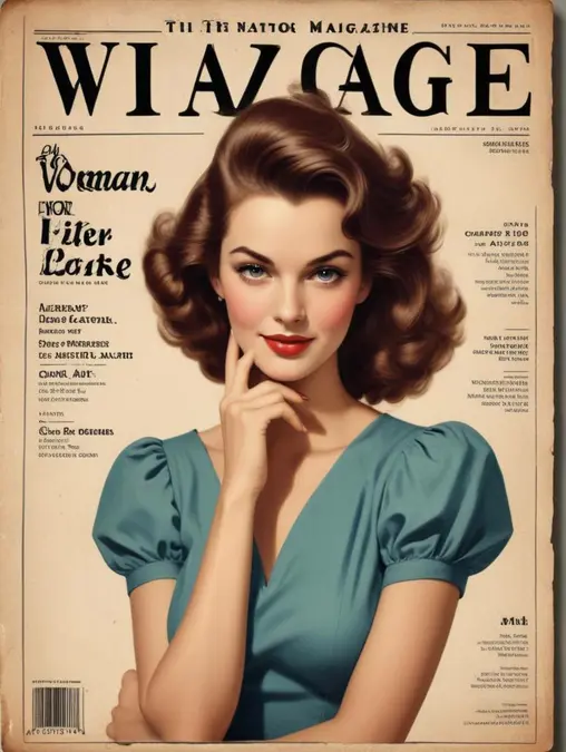 Vintage Magazine Covers Women: Art Portraits & Photo Frames-Theme:2