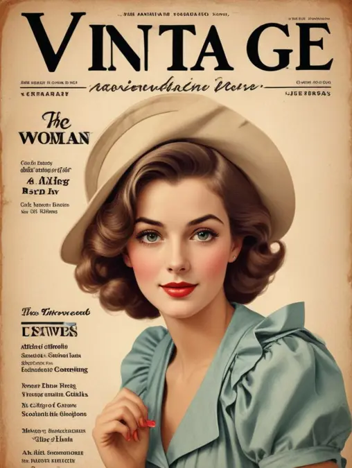 Vintage Magazine Covers Women: Art Portraits & Photo Frames-Theme:1