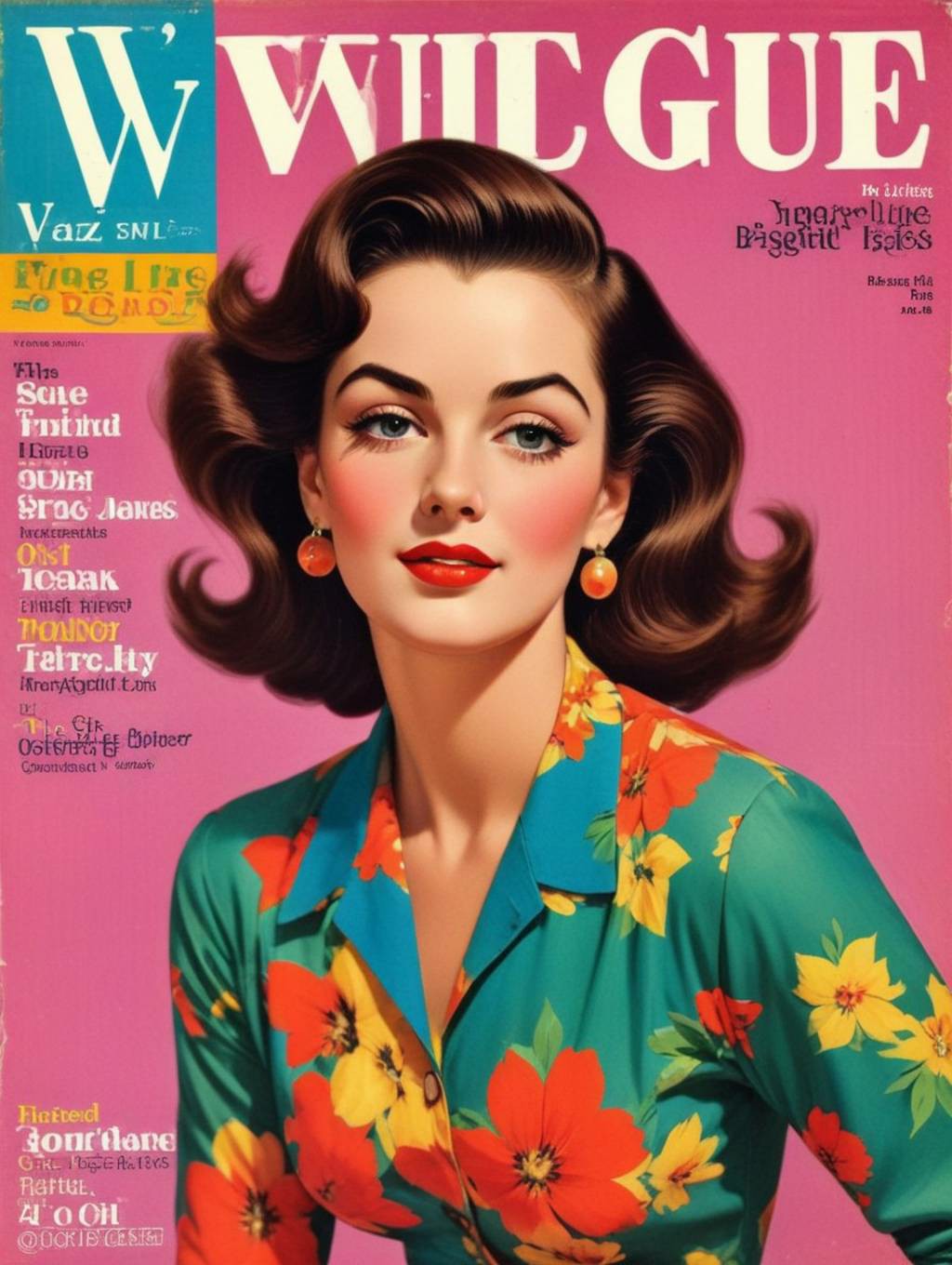 Vintage Magazine Covers Women: Art Portraits & Photo Frames-Theme:2