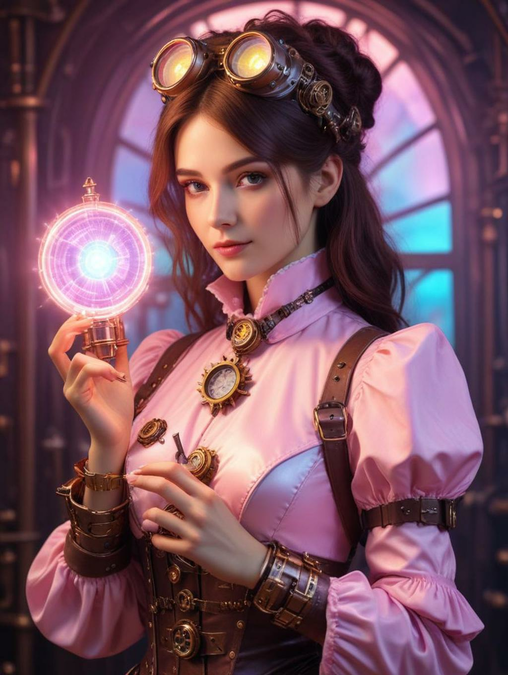 Steampunk Gadget Inventor Women: Image Frames & Art Portraits-Theme:3