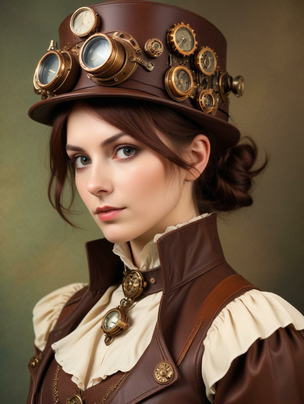 Steampunk Gadget Inventor Women: Image Frames & Art Portraits-Theme:4
