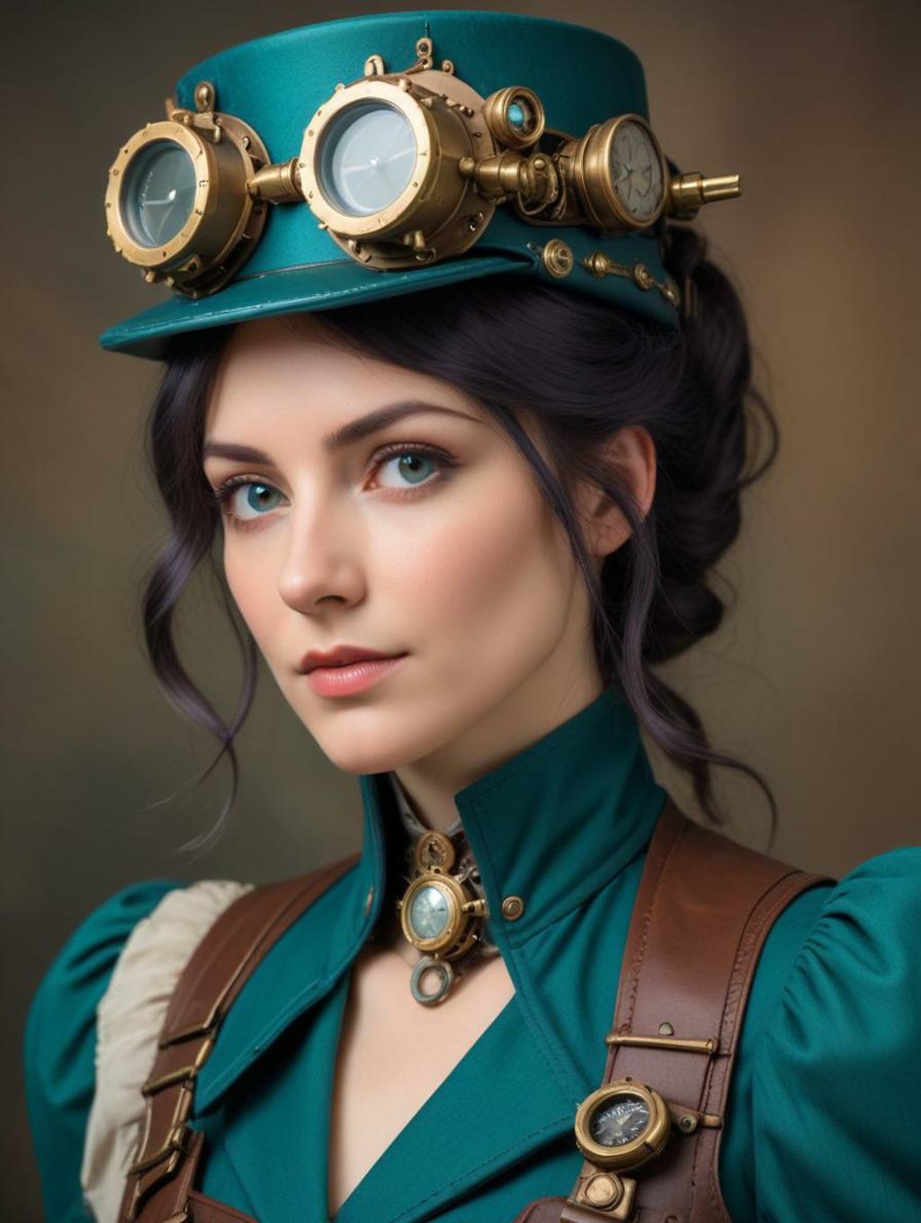 Steampunk Gadget Inventor Women: Image Frames & Art Portraits-Theme:3