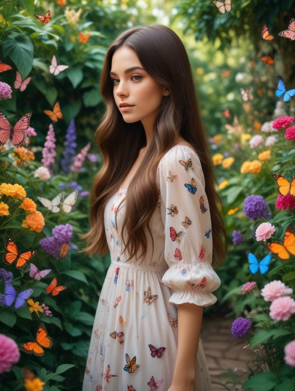 Butterfly Women: Free AI Custom Frames & Art Portraits-Theme:1