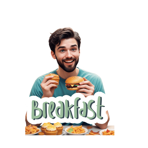 Breakfast Men Stickers-Theme:6