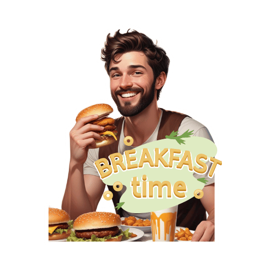 Breakfast Men Stickers-Theme:5