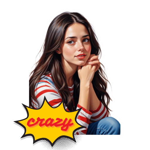 Crazy  Women Stickers-Theme:6