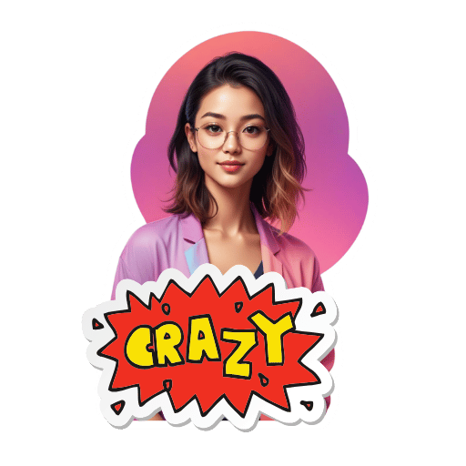 Crazy  Women Stickers-Theme:5